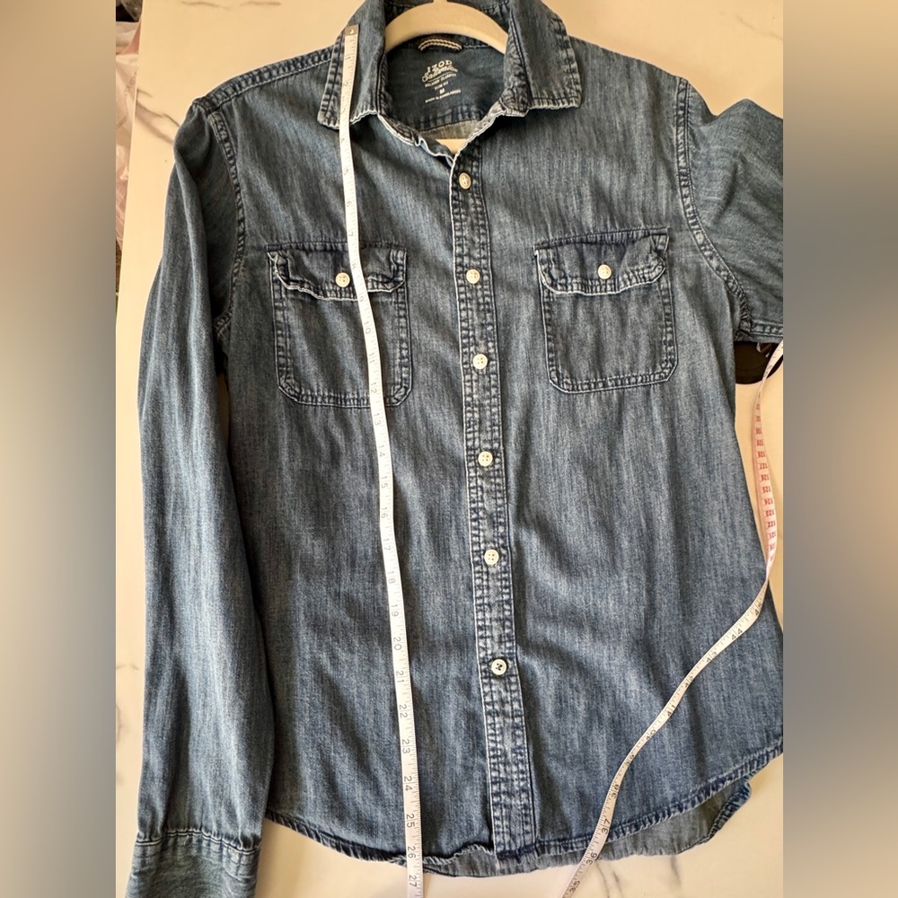 Izod Indigo Denim Button Down - Picture 4 of 6